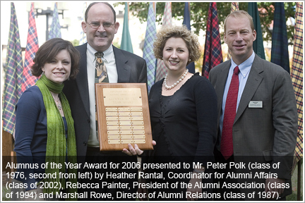 Alumnus of the Year, 彼得·波尔克,76年 Alumnus of the Year, 彼得·波尔克,76年