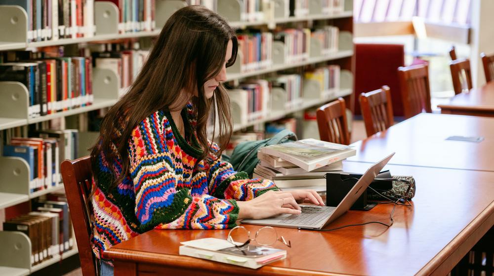 girl studying in covenant library