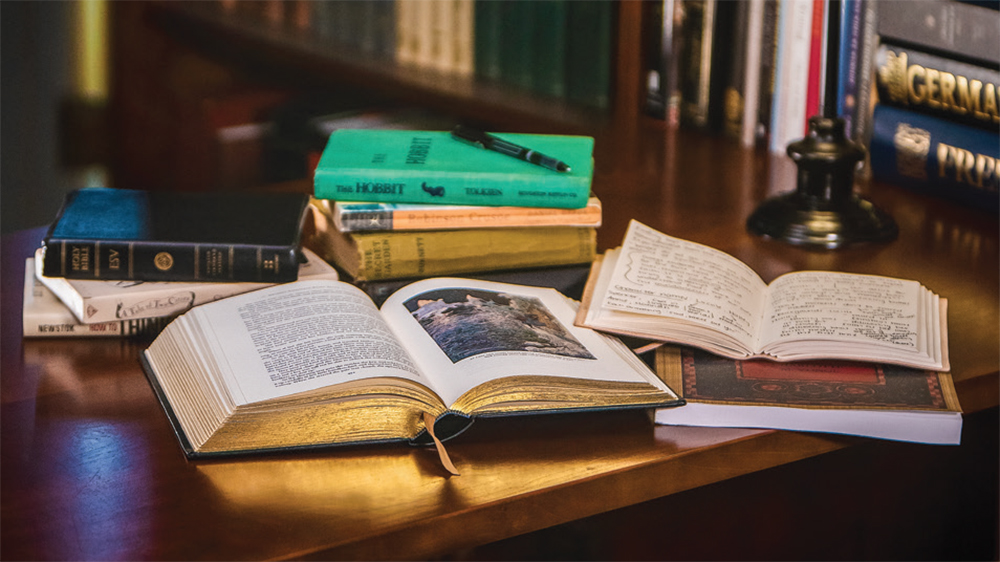 open books on a table