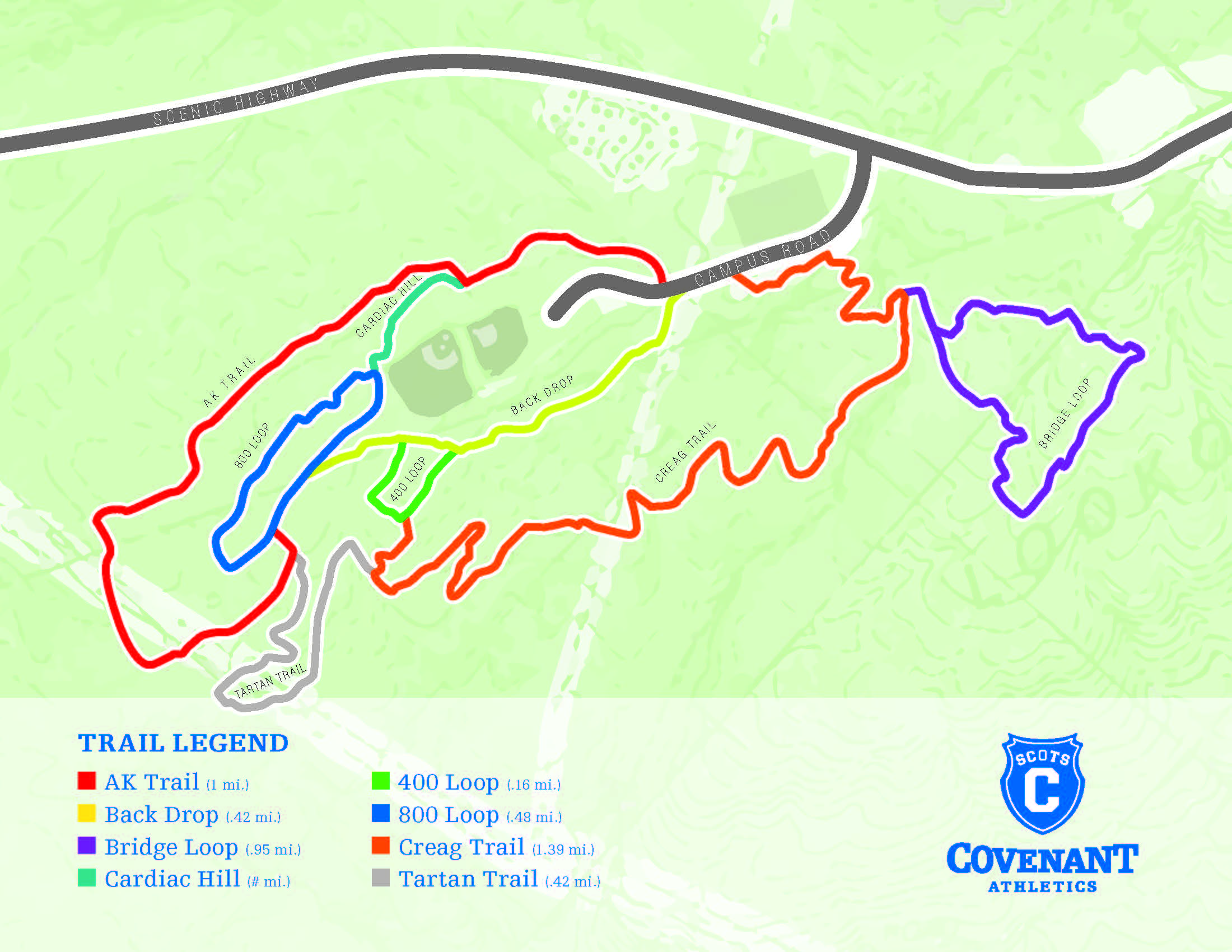 map of covenant college trails