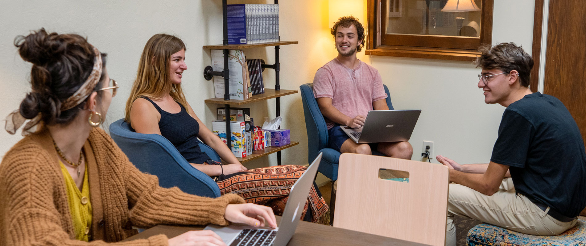 male and femail students in conversation